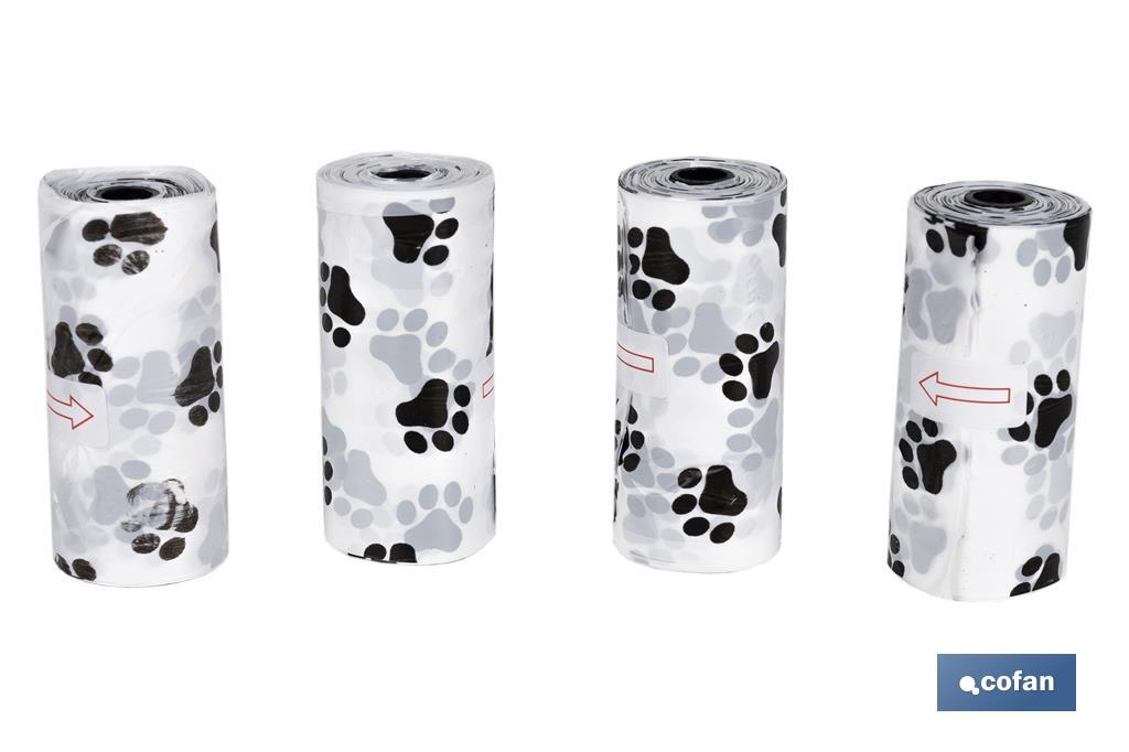 PACK 4 ROLLOS BOLSAS DE BASURA PARA EXCREMENTOS DE MASCOTAS 15 UNIDADES CADA ROLLO 35,5 X 23 CM (PACK: 1 UDS)