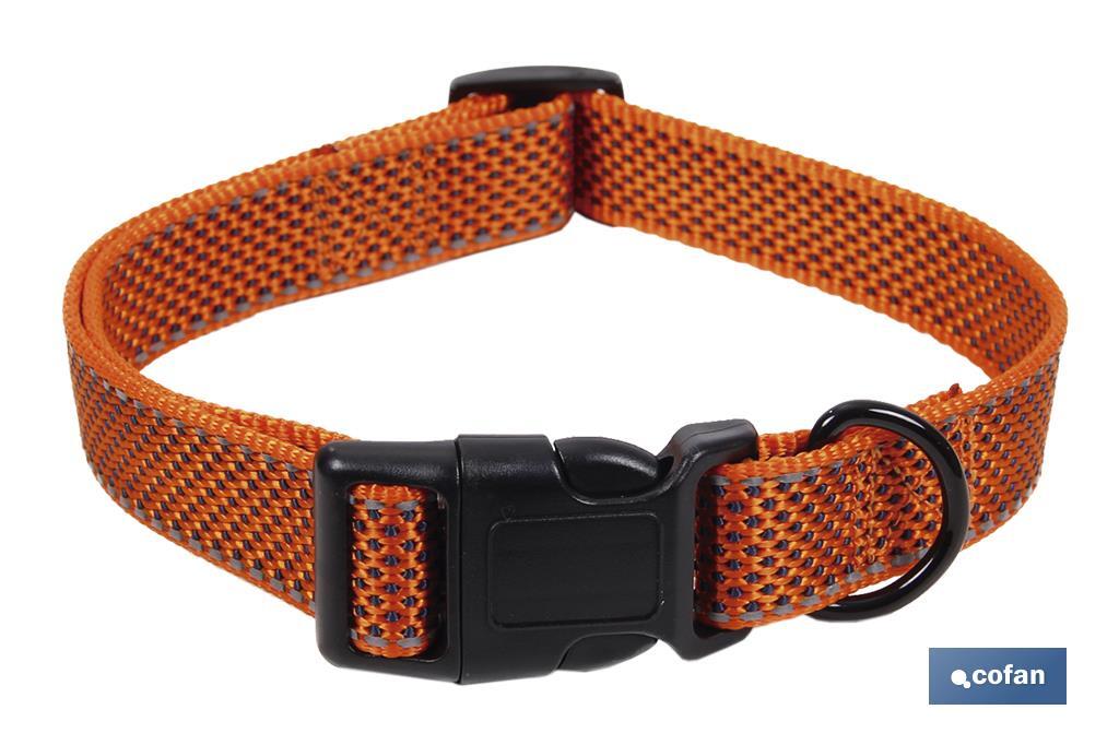 COLLAR PARA PERROS REFLECTANTE NARANJA  1,5 X 30-45 CM (PACK: 1 UDS)