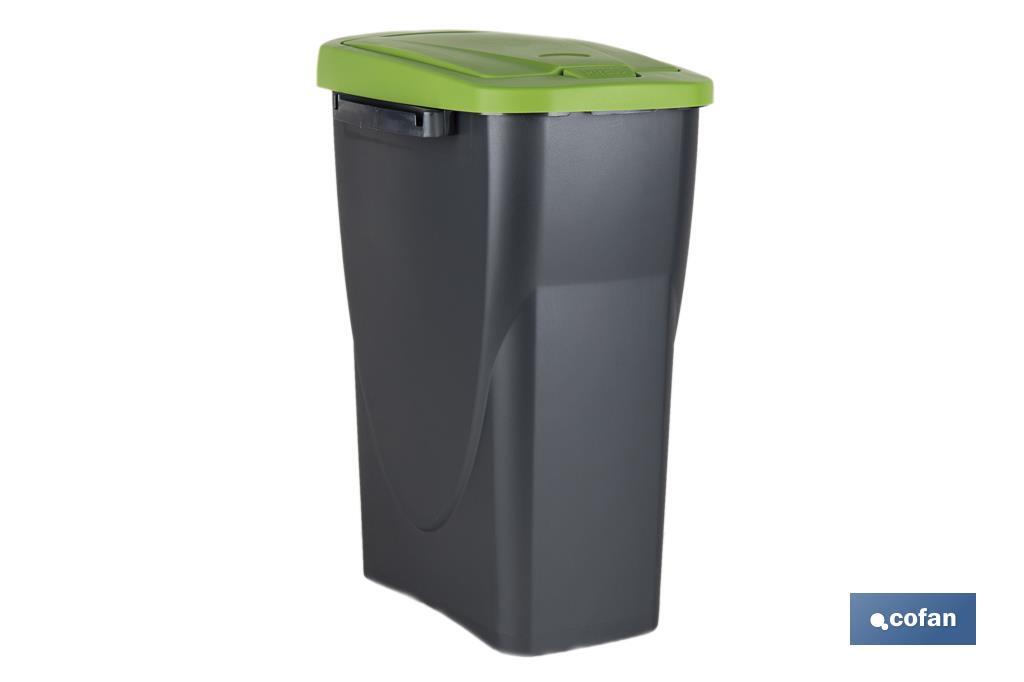 CUBO DE BASURA PARA RECICLAR 15 LITROS  COLOR VERDE 20 X 31 X 42 CM (PACK: 1 UDS)