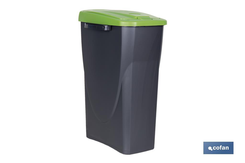 CUBO DE BASURA PARA RECICLAR 25 LITROS  COLOR VERDE 21.5 X 36 X 51 CM (PACK: 1 UDS)