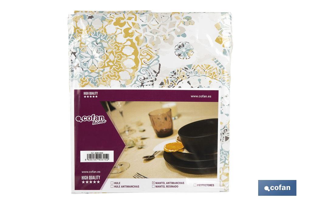 MANTEL ANTIMANCHAS MOSAICO CALIDO 1,40 X 3,00 (PACK: 1 UDS)