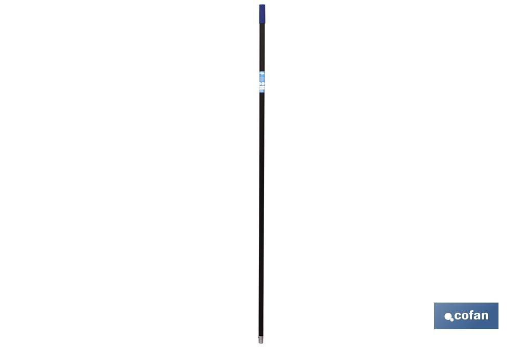 PALO ACERO PLASTIFICADO AZUL/NEGRO 1.40M (diametro 2,5cm)