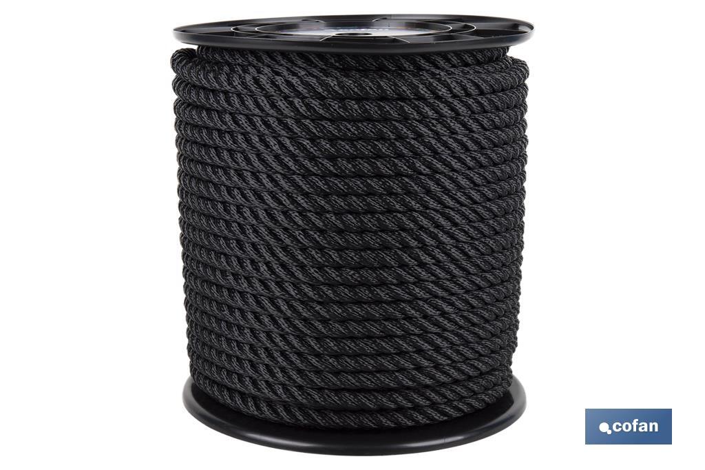 CARRETE CABO DE AMARRE 20 MM 100 M NEGRO (PACK: 1 UDS)