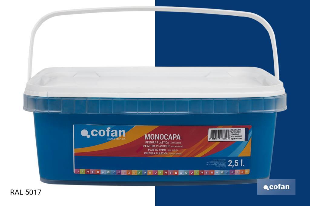 PINTURA PLÁSTICA MONOCAPA Azul Marino (2,5 LT) (PACK: 1 UDS) PINTURA PLÁSTICA MONOCAPA Azul Marino (2,5 LT) (PACK: 1 UDS)