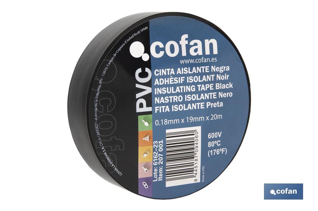 CINTA AISLANTE 180 Micras NEGRA 19mmX20 Metros venta unitaria (PACK: 1 UDS) CINTA AISLANTE 180 Micras NEGRA 19mmX20 Metros venta unitaria (PACK: 1 UDS)