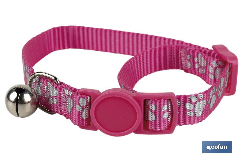 COLLAR CON CASCABEL GATOS ROSA  1 CM X 32 CM (PACK: 1 UDS)