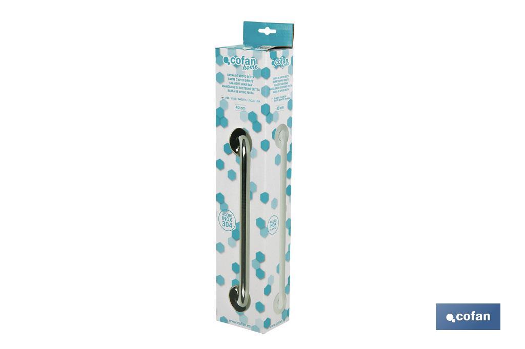 BARRA DE APOYO RECTA DE ACERO INOXIDABLE 304 (40 X 2.5 CM) (PACK: 1 UDS) BARRA DE APOYO RECTA DE ACERO INOXIDABLE 304 (40 X 2.5 CM) (PACK: 1 UDS)