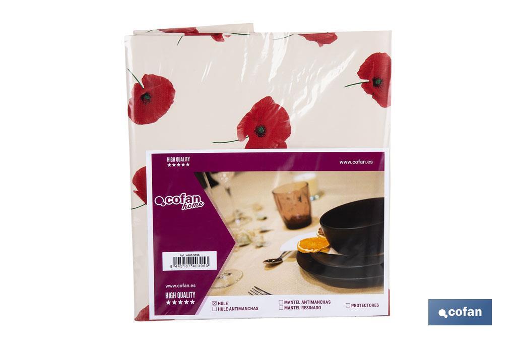HULE ANTIMANCHAS AMAPOLAS 1,40 x 1,80 M (PACK: 1 UDS) HULE ANTIMANCHAS AMAPOLAS 1,40 x 1,80 M (PACK: 1 UDS)