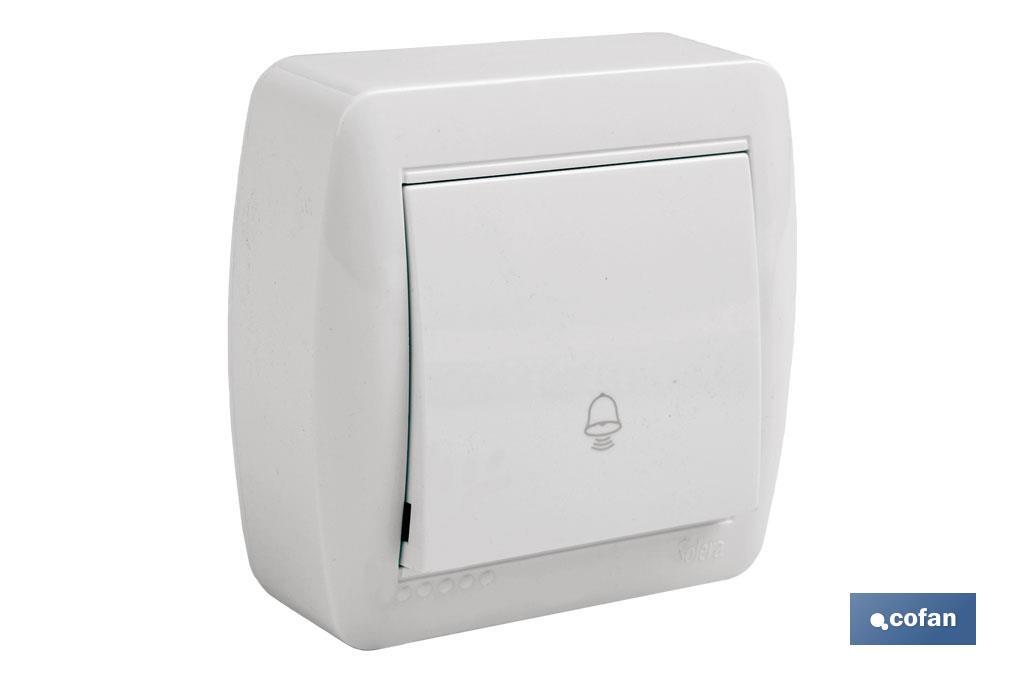 PULSADOR CAMPANA SUPERFICIE MODELO ATLANTIS 10A BLANCO (PACK: 1 UDS)