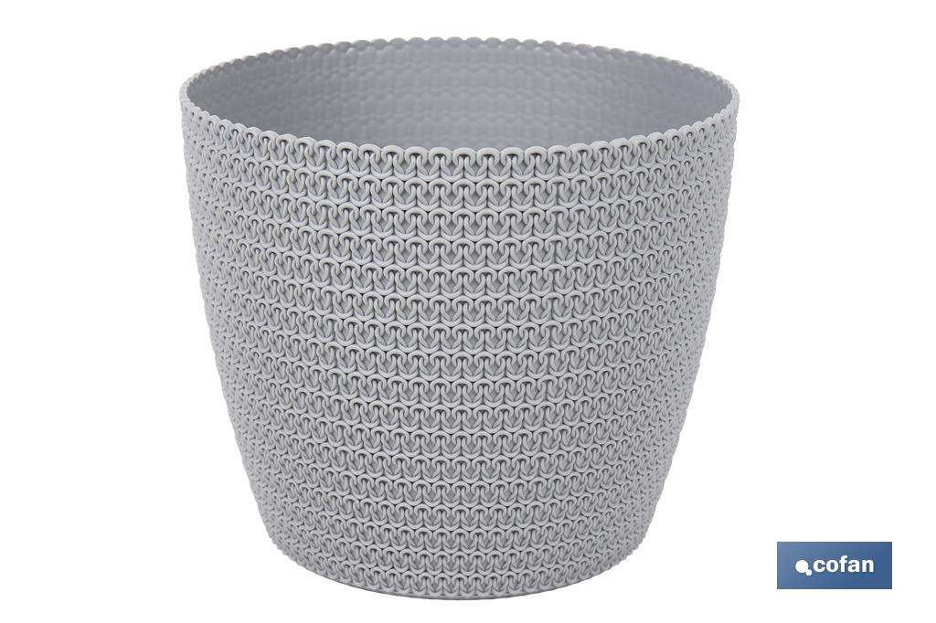 MACETA O MACETERO TRENZADA COLOR GRIS CLARO PP Ø 215 X 185 MM 5,2 L (PACK: 5 UDS) MACETA O MACETERO TRENZADA COLOR GRIS CLARO PP Ø 215 X 185 MM 5,2 L (PACK: 5 UDS)