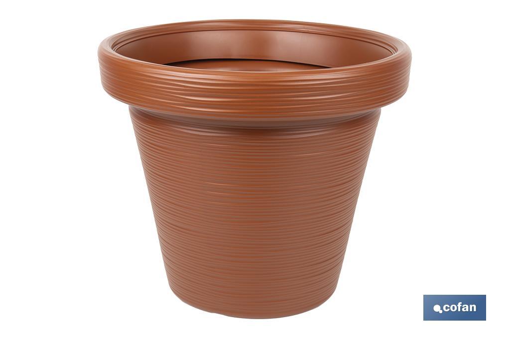 MACETA RAYADA COLOR TERRACOTA PE Ø 460 X 400 MM 37,3 L (PACK: 4 UDS) MACETA RAYADA COLOR TERRACOTA PE Ø 460 X 400 MM 37,3 L (PACK: 4 UDS)