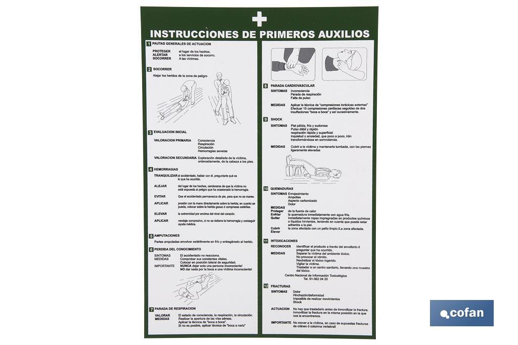 Instrucciones primeros auxilios