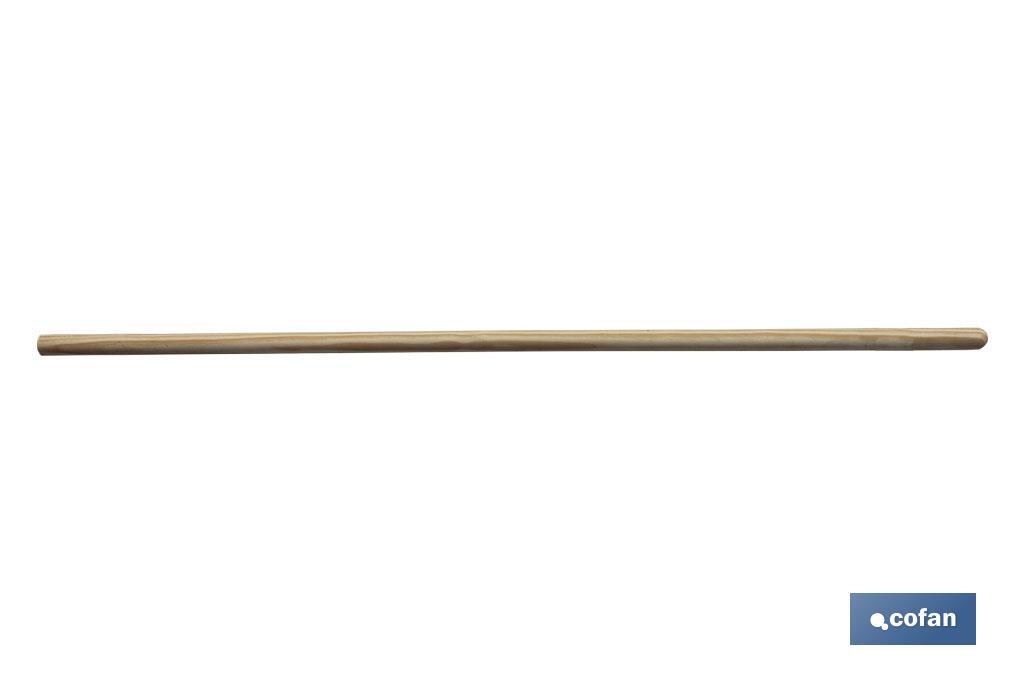 Palo de madera para cepillo barrendero | Medidas de 1,20 m y diámetro 2,8 cm | Extremo con rosca