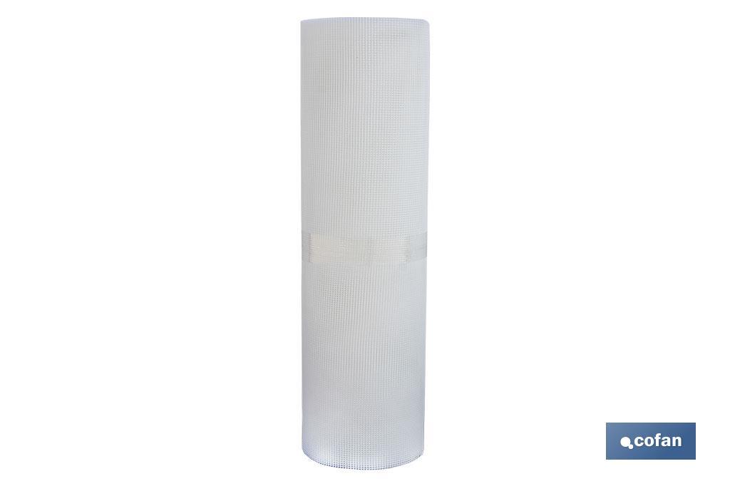 Malla de plastico | Hueco cuadrado de 5 mm | Color blanco 1x25 m