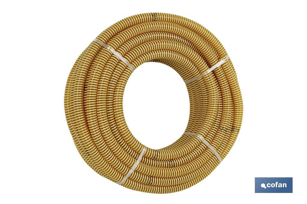 Rollo de tubo en espiral | Color amarillo | Fabricado en PVC Plastificado